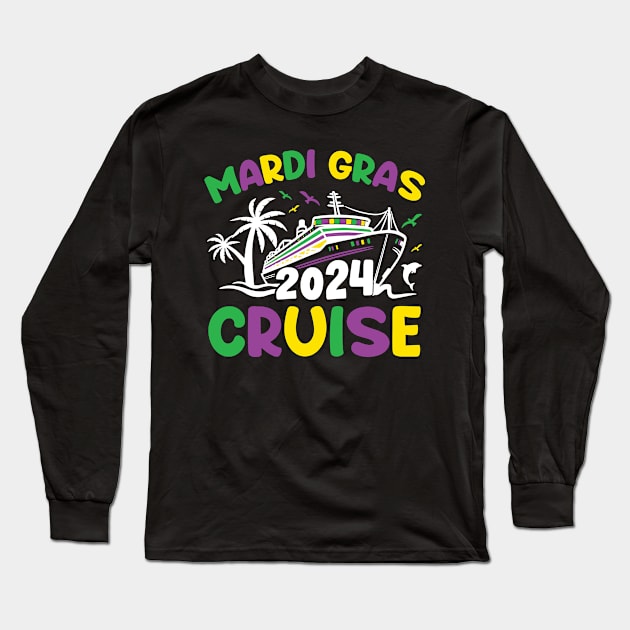 Mardi Gras Cruise Squad Matching Group Family Vacation 2024 Long Sleeve T-Shirt by larfly